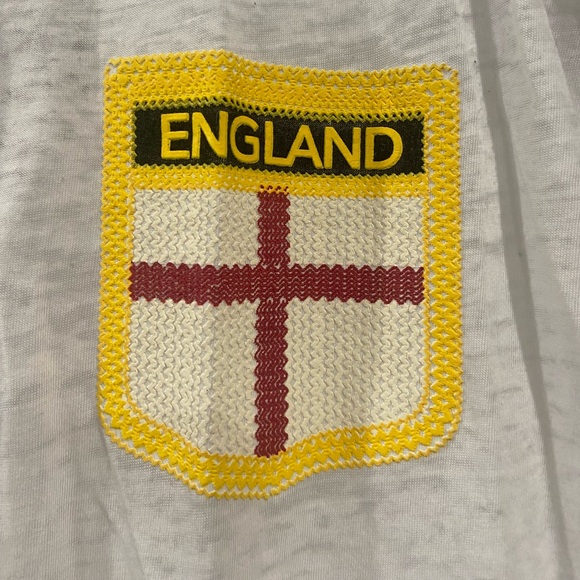Semi-sheer white ringer-style England t-shirt - Picture 5 of 5